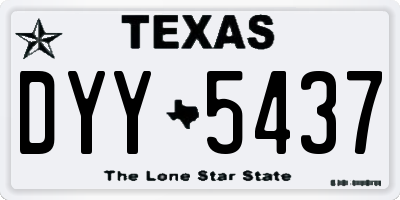 TX license plate DYY5437