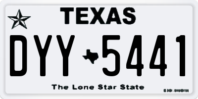 TX license plate DYY5441