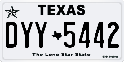 TX license plate DYY5442