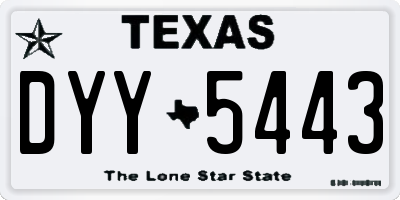 TX license plate DYY5443