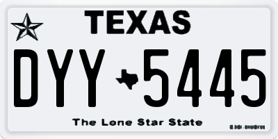 TX license plate DYY5445
