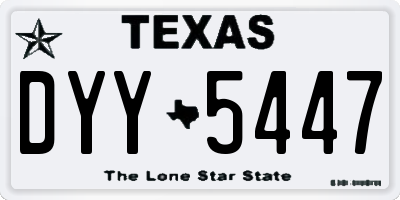 TX license plate DYY5447