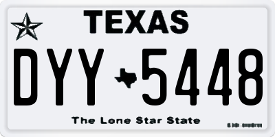 TX license plate DYY5448