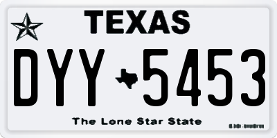 TX license plate DYY5453