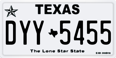 TX license plate DYY5455