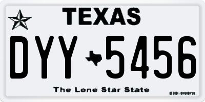 TX license plate DYY5456