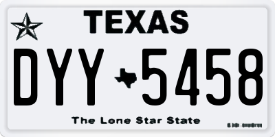 TX license plate DYY5458