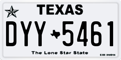 TX license plate DYY5461