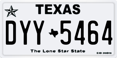 TX license plate DYY5464