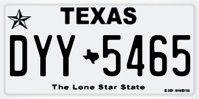 TX license plate DYY5465
