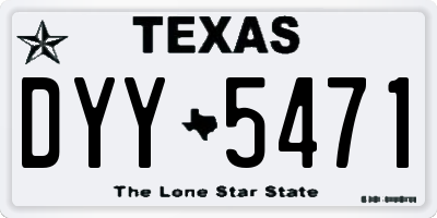 TX license plate DYY5471