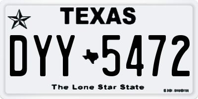 TX license plate DYY5472