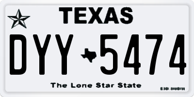 TX license plate DYY5474