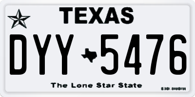 TX license plate DYY5476