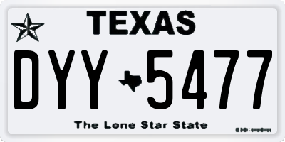 TX license plate DYY5477
