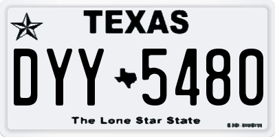 TX license plate DYY5480
