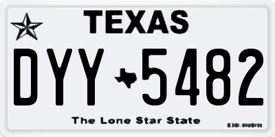 TX license plate DYY5482