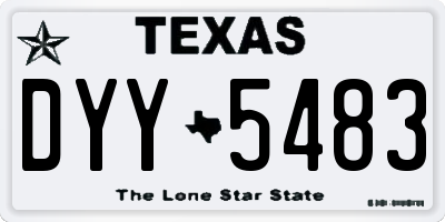TX license plate DYY5483
