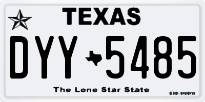 TX license plate DYY5485