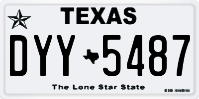TX license plate DYY5487