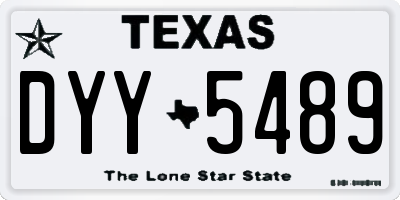 TX license plate DYY5489