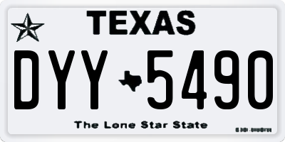 TX license plate DYY5490