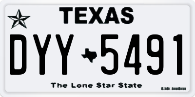 TX license plate DYY5491