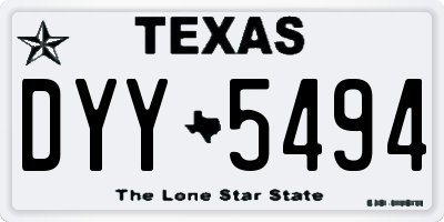 TX license plate DYY5494