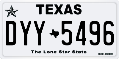 TX license plate DYY5496