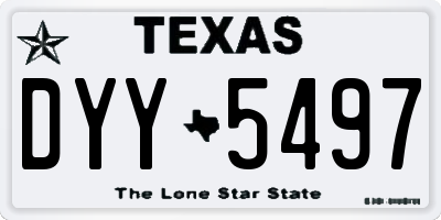 TX license plate DYY5497