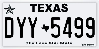 TX license plate DYY5499