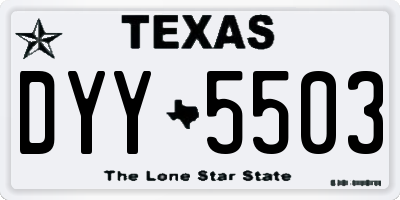 TX license plate DYY5503