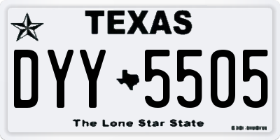 TX license plate DYY5505