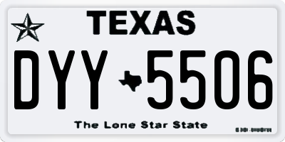 TX license plate DYY5506