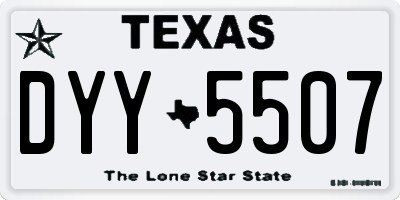 TX license plate DYY5507
