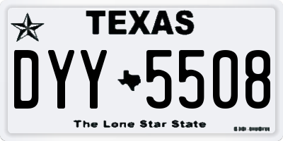 TX license plate DYY5508