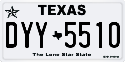 TX license plate DYY5510