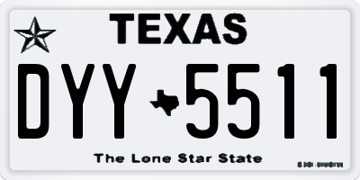 TX license plate DYY5511