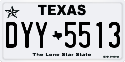 TX license plate DYY5513