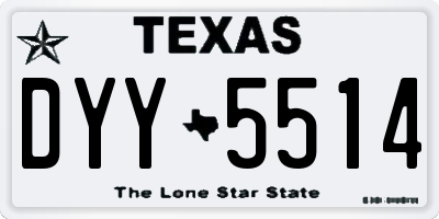 TX license plate DYY5514