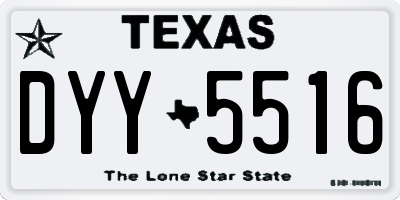 TX license plate DYY5516