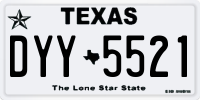 TX license plate DYY5521