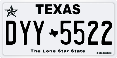 TX license plate DYY5522