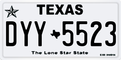 TX license plate DYY5523