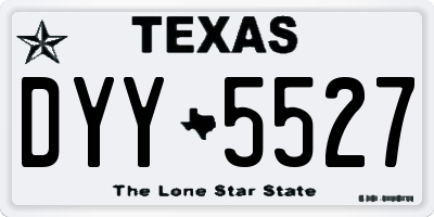 TX license plate DYY5527