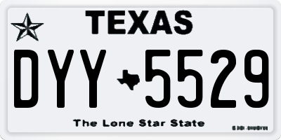 TX license plate DYY5529