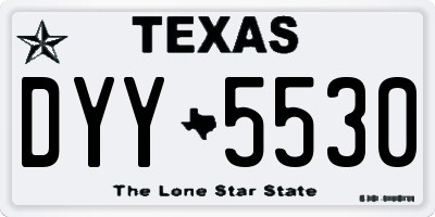 TX license plate DYY5530