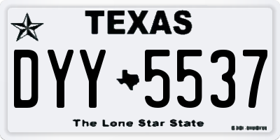 TX license plate DYY5537