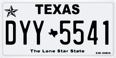 TX license plate DYY5541