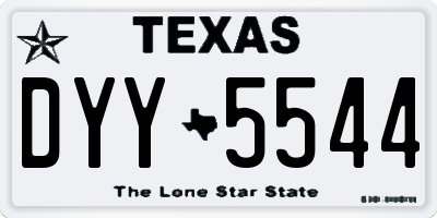 TX license plate DYY5544